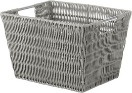 NEW Whitmor Rattique Small / Medium Storage Container Tote Basket Taupe 10x13x8&quot; - £26.10 GBP