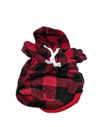 Doogle Red Plaid Thin Size Medium Dog Drawstring Hoodie With Rear Pocket - $10.88