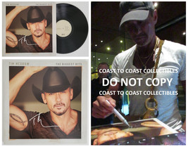 Tim McGraw signed The Biggest Hits album vinyl record proof COA autographed - £316.53 GBP