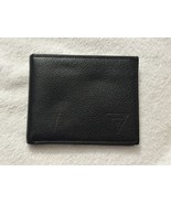 Guess USA Vintage Men&#39;s Leather Credit Card Id Wallet Passcase Bifold Black - £15.51 GBP