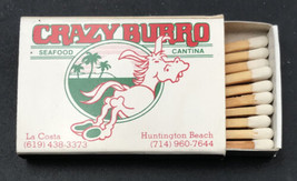 Vintage Crazy Burro La Costa Huntington Beach CA Matchbox - No Matches  - £9.74 GBP