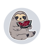 Animal Enamel Pin: Sloth Eating Watermelon - $365.49 MXN
