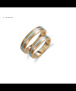 Two-Tone Wedding Band-4mm Wedding Bands Set-Matching Rings-Engrave Band ... - €488,18 EUR+