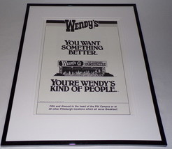 1983 Wendy&#39;s / Pittsburgh 11x14 Framed ORIGINAL Advertisement  - £31.64 GBP