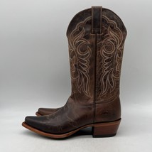 Shyanne Loretta Womens Brown Leather Square Toe Pull On Western Boots Si... - $49.49