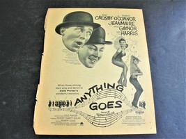 Anything Goes-1956 film starring: Bing Crosby, Donald O&#39;Connor-Page Movie Ad. - £5.96 GBP