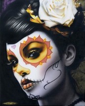 Victoria Daniel Esparza Art Canvas Giclee Woman Dia de Los Muertos Rose Calavera - £58.73 GBP+