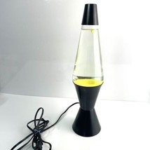 Vintage 1996 Lava Lite Lamp 32oz / 16&quot; / #08 Clear Yellow / Black Base -... - £106.54 GBP