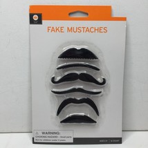 Halloween Costume Self Adhesive Mustaches Set 6 Thick Black Mustache Dis... - $12.99