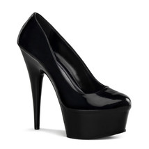 PLEASER DEL685/B/M Sexy Classic Black Platform 6&quot; Stiletto Heels Pumps S... - $61.95