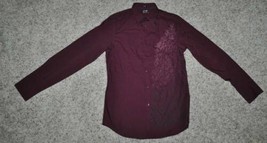 Mens Shirt Apt 9 Burgundy Red Geometric Button Front Long Sleeve Sport $... - $18.81
