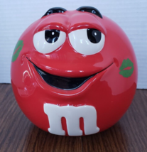 M&amp;M Valentines Red Round Ceramic 6 Inch Cookie Jar Galerie - £11.48 GBP