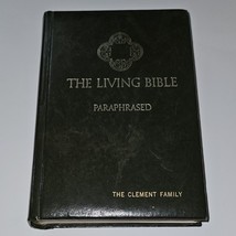 VTG Living Bible Paraphrased Book Green Padded Hardcover 1973? Clement Family - £10.85 GBP