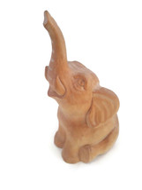 Vintage Hand Craved Miniature Wood Elephant Statue Figure Finest Detailed Signed - £27.97 GBP
