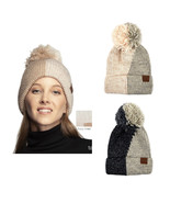 C.C Dual Color Winter Knit Beanie with Pom - $26.18 CAD