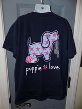 Puppie Love Navy Blue Beach Theme Starfish SS T-Shirt Size YS EUC - £13.61 GBP