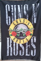 GUNS N&#39; ROSES Pistols Logo FLAG CLOTH POSTER BANNER CD Hard Rock - $380.15 MXN