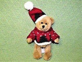 8" Chrisha Playful Plush Santa Bear Jointed Teddy Chrismas Sweater Stuffed Toy - $8.09