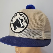 New York Holsteins Dairy Milkman Pom Mesh Back Hat Cap Blue White Milkin... - $23.75