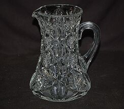 Toltec McKee Press Cut Glass Lemonade Pitcher Tec Pattern Vintage - $89.09