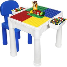 Building Blocks Table For Kids 7 In 1 Activity Table Set For Toddler, Wi... - $51.94