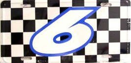 #6 Checkered Racing Flag License Plate Auto Tag - £3.08 GBP