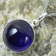 Solid 925 Sterling Silver Amethyst Pendant Necklace Women PSV-1449 - £32.87 GBP+