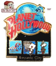 Planet Hollywood ATLANTIC CITY Slot Machine 1997 Trading Pin - $9.95