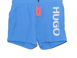 Hugo Boss Blue White Logo Men&#39;s Swim Shorts Beach Athletic Size 2XL - £54.79 GBP