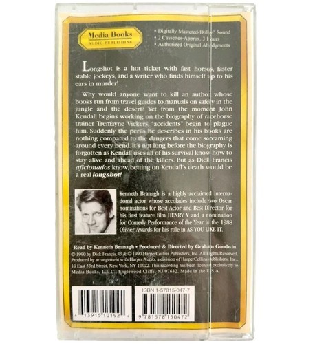 Dick Francis Longshot Audiobook Cassettes 1990 Vintage Complete Mystery ELEC Item image 3