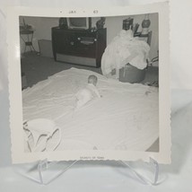 Vintage Photo Picture Original One Of A Kind Baby Crawling On Floor - £6.30 GBP