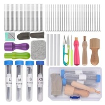 Wool Felting Needles Tools Kit Wooden Handle Needles Finger Cot Felting - $18.98 CAD+