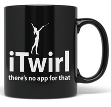 PixiDoodle iTwirl Funny Rhythmic Twirling Gymnastics Coffee Mug (11 oz, Black) - £20.29 GBP+