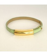 Mint Green Leatherette Vegan Leather Gold Tone Adjustable Size Bracelet ... - £5.52 GBP