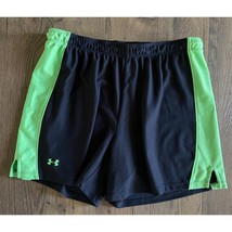 Under Armour Athletic Workout Shorts Black with Lime Green Women&#39;s Size Medium M - £7.31 GBP