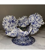 Vintage Handmade Fused Melted Plastic Popcorn Flowers Bowl Vase Retro Bo... - $242.88 CAD