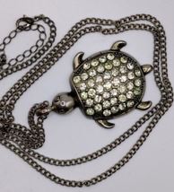 16&quot; Sea Turtle Necklace Tortoise Crystals  - £7.85 GBP