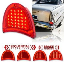 57 1957 Chevy Bel Air 210 150 Red LED Sequential Tail Brake Light Lamp Lens Each - £32.80 GBP