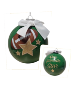 Personalized Christmas Tree Football Ornament Our Favorite Star Holiday ... - £7.77 GBP