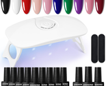 Gel Nail Polish Kit 10 Colors with Mini U V LED Nail Lamp High Shine Dur... - £15.92 GBP