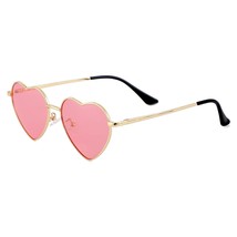 Polarized Heart Shape Sunglasses For Women Cute Metal Frame Love Glasses 100% Uv - £16.03 GBP