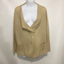 Lafayette 148 NY XL Gold Linen Wrap Sweater 3/4 Sleeves - £50.34 GBP