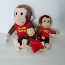 Curious George Lot of 3 Plush Stuffed Animal Red Shirt Chimp Ape Monkey Gund - £23.73 GBP