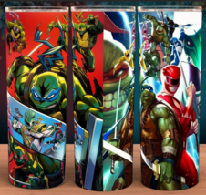 Power Rangers and Ninja Turtles Action Cup Mug Tumbler 20oz with lid and... - £15.94 GBP