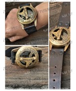 Antique Vintage Solid Brass Wrist Sundial Compass Watch &amp; Custom Engrave... - £22.06 GBP+
