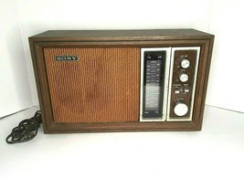 Vintage SONY AM FM Shelf Radio Model TFM-9450W Mahogany Finish Works - £37.03 GBP