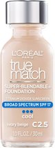 LOréal Paris Makeup True Match Super-Blendable Liquid Foundation, Porcelain W1, - $12.86