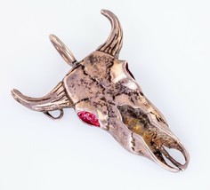 Bull Skull Sterling Silver Pendant By S.T.C - $99.98