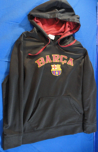 DISCONTINUED BARCELONA SOCCER TEAM BARCA FCB BLACK FOOTBALL HOODIE MEDIUM - £21.30 GBP