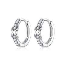 bamoer 100% Pure 925 Silver Jewelry Infinite Love Hoop Earrings for Women Engage - £16.76 GBP
